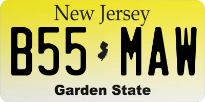 NJ license plate B55MAW