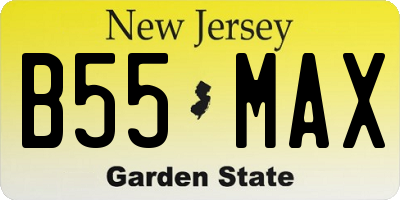 NJ license plate B55MAX