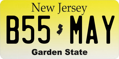 NJ license plate B55MAY