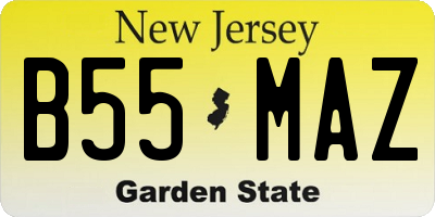NJ license plate B55MAZ