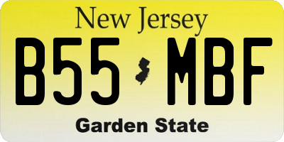 NJ license plate B55MBF