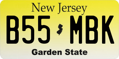 NJ license plate B55MBK