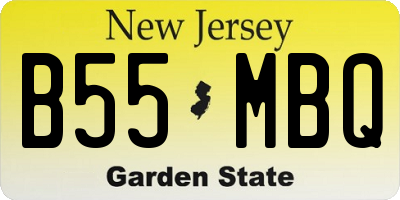 NJ license plate B55MBQ