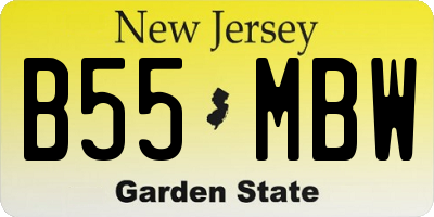 NJ license plate B55MBW