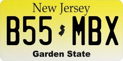 NJ license plate B55MBX