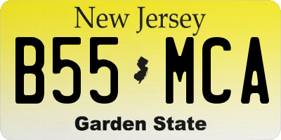 NJ license plate B55MCA