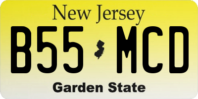 NJ license plate B55MCD