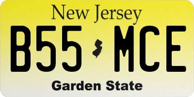 NJ license plate B55MCE