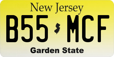 NJ license plate B55MCF