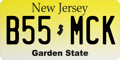NJ license plate B55MCK