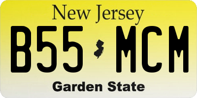 NJ license plate B55MCM