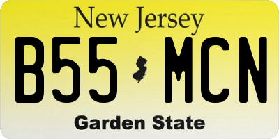 NJ license plate B55MCN
