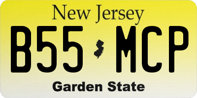 NJ license plate B55MCP