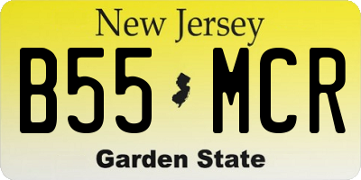 NJ license plate B55MCR
