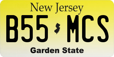 NJ license plate B55MCS