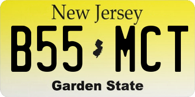 NJ license plate B55MCT
