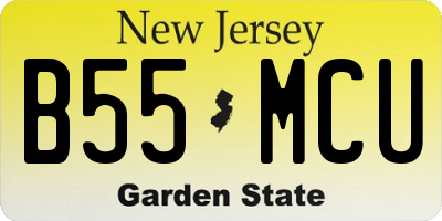NJ license plate B55MCU