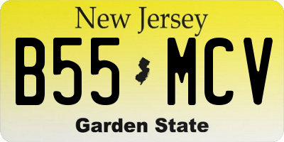 NJ license plate B55MCV