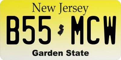 NJ license plate B55MCW