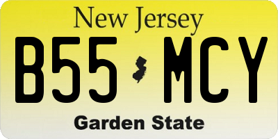 NJ license plate B55MCY
