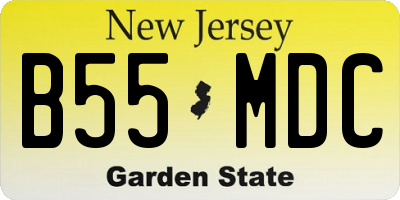 NJ license plate B55MDC