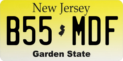 NJ license plate B55MDF