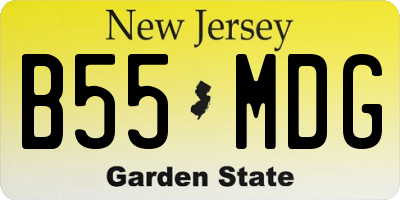 NJ license plate B55MDG