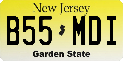 NJ license plate B55MDI