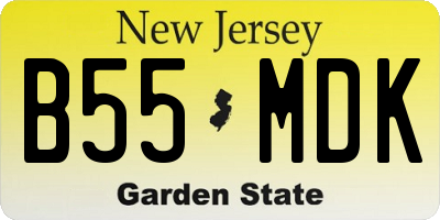 NJ license plate B55MDK