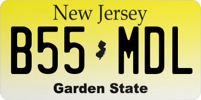 NJ license plate B55MDL