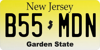 NJ license plate B55MDN
