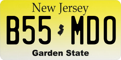 NJ license plate B55MDO