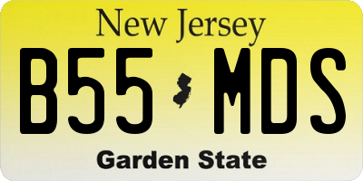 NJ license plate B55MDS