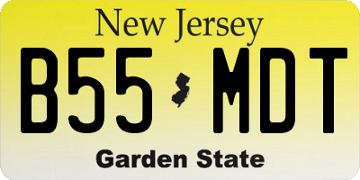 NJ license plate B55MDT