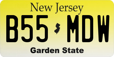 NJ license plate B55MDW