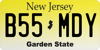 NJ license plate B55MDY