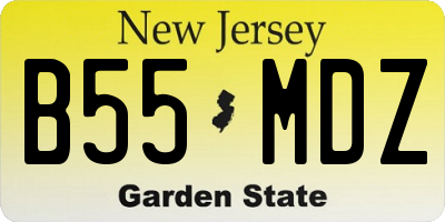NJ license plate B55MDZ