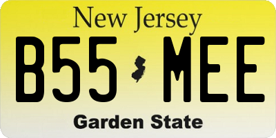 NJ license plate B55MEE