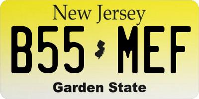 NJ license plate B55MEF
