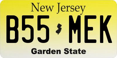 NJ license plate B55MEK