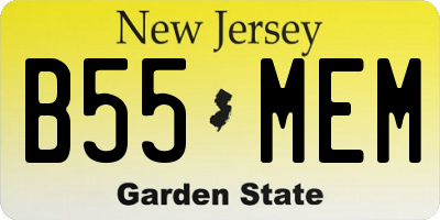 NJ license plate B55MEM