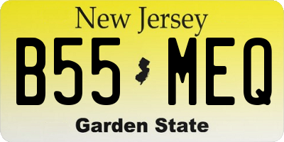 NJ license plate B55MEQ