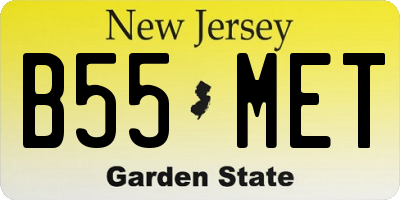 NJ license plate B55MET