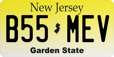 NJ license plate B55MEV