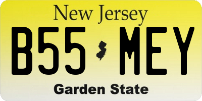 NJ license plate B55MEY