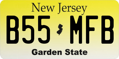 NJ license plate B55MFB