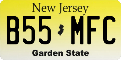 NJ license plate B55MFC