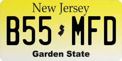 NJ license plate B55MFD