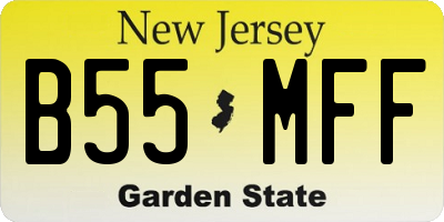 NJ license plate B55MFF