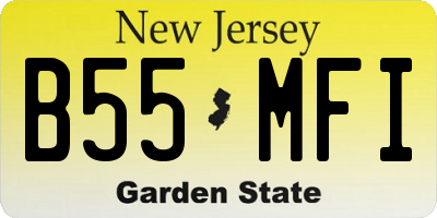 NJ license plate B55MFI